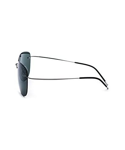 Rimless 100% Real Titanium No Screw Rimless Polarized Sunglasses For Men Women Ultralight - CV185HGRQ60 $31.73