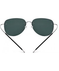 Rimless 100% Real Titanium No Screw Rimless Polarized Sunglasses For Men Women Ultralight - CV185HGRQ60 $31.73