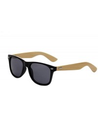 Wayfarer Prevent Radiation Classic Bamboo Wood Sunglasses - Matte Black - CN17XXODHCW $8.83