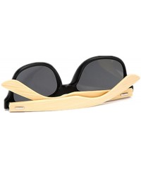 Wayfarer Prevent Radiation Classic Bamboo Wood Sunglasses - Matte Black - CN17XXODHCW $8.83