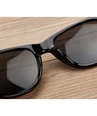 Wayfarer Prevent Radiation Classic Bamboo Wood Sunglasses - Matte Black - CN17XXODHCW $8.83