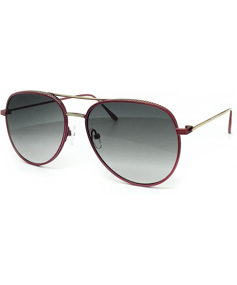 Oversized FV7108-1 Premium Oversized Flat Aviator Tinted Retro Sunglass - Rose Pink - C018R9EUI9M $13.61