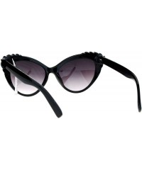 Cat Eye Womens Rhinestone Sparkling Bling Cat Eye Fashion Sunglasses - Black - C312N82GR5X $8.09