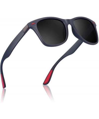 Oversized Sunglasses for Men Vintage Polarized Sun Glasses Fashion Shades WP1001 - 2black&grey - CY18GWWTDR8 $9.66