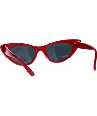 Cat Eye Womens Futuristic Retro Narrow Goth Cat Eye Plastic Sunglasses - Red - CQ18DSUR3W8 $18.38
