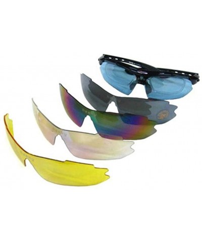 Sport polarized bicycle sunglasses interchangeable baseball - Black - C318TCR0KO6 $14.44