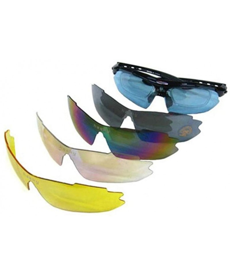 Sport polarized bicycle sunglasses interchangeable baseball - Black - C318TCR0KO6 $14.44