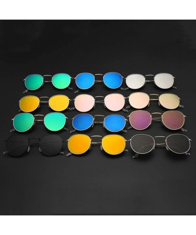 Shield New Brand Designer Vintage Oval Sunglasses Women Retro Clear Lens Eyewear Round Sun Glasses - Gold Blue - C6198A4D3GM ...