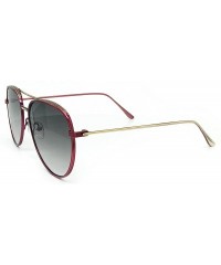 Oversized FV7108-1 Premium Oversized Flat Aviator Tinted Retro Sunglass - Rose Pink - C018R9EUI9M $13.61