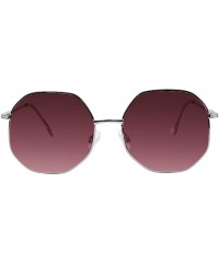 Oversized Fashion Oversized Sunglasses for Men and Women Polygon Mirrored Lens with Case - UV 400 Protection - C218T3KN2UW $1...