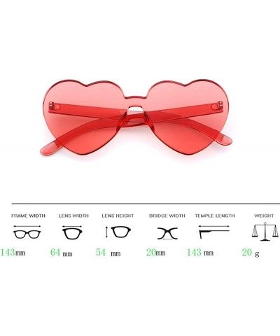 Wayfarer Heart Shape Rimless sunglasses Festival Party Glasses - (2 Packs) Pink+red - C118HSMU8U0 $14.00