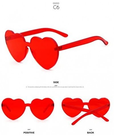 Wayfarer Heart Shape Rimless sunglasses Festival Party Glasses - (2 Packs) Pink+red - C118HSMU8U0 $14.00