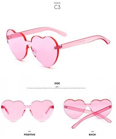 Wayfarer Heart Shape Rimless sunglasses Festival Party Glasses - (2 Packs) Pink+red - C118HSMU8U0 $14.00