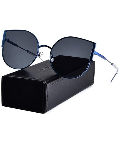 Round Ultra Lightweight Classic Cat Eye Polarized Titanium Sunglasses for Women Vintage Sun Glasses UV400 Protection - CG18SE...
