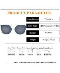 Round Ultra Lightweight Classic Cat Eye Polarized Titanium Sunglasses for Women Vintage Sun Glasses UV400 Protection - CG18SE...