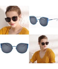 Round Ultra Lightweight Classic Cat Eye Polarized Titanium Sunglasses for Women Vintage Sun Glasses UV400 Protection - CG18SE...