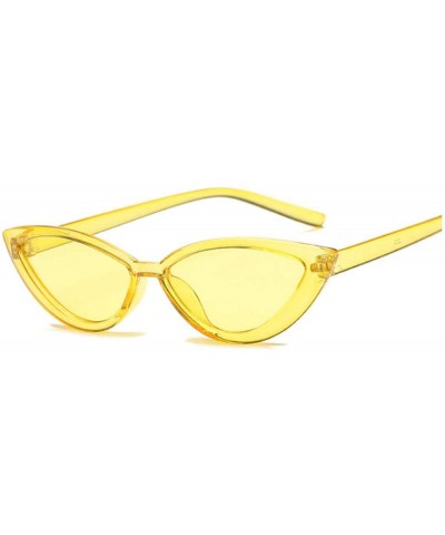 Oval Cute Sexy Retro Cat Eye Sunglasses Women Small Black Transparent Pink Triangle Vintage Cheap Sun Glasses Uv400 - CS198AH...