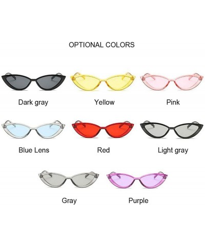 Oval Cute Sexy Retro Cat Eye Sunglasses Women Small Black Transparent Pink Triangle Vintage Cheap Sun Glasses Uv400 - CS198AH...