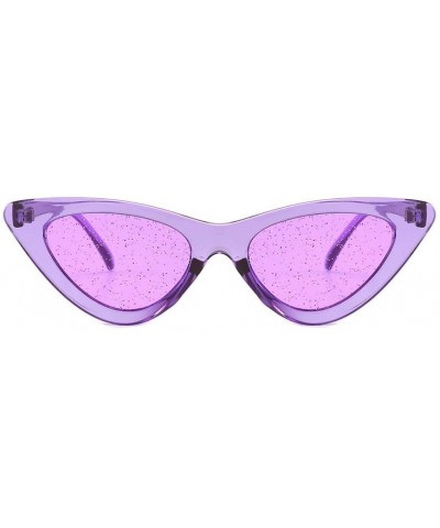 Cat Eye Women's Fashion Sunglasses-Cat Eye Sunglasses Jelly Sunshade Sunglasses Integrated Sexy Vintage Glasses (Purple) - C5...
