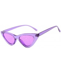 Cat Eye Women's Fashion Sunglasses-Cat Eye Sunglasses Jelly Sunshade Sunglasses Integrated Sexy Vintage Glasses (Purple) - C5...