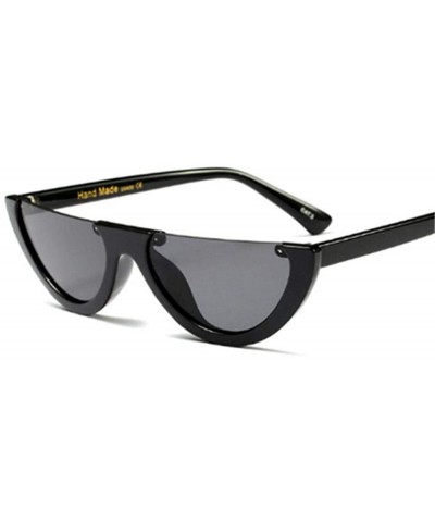 Aviator Half Frame Cat Eye Sunglasses Men Women Clear Colors Sun Clear Yellow Other - Clear Yellow - CO18YZW0LRS $8.45