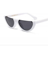 Aviator Half Frame Cat Eye Sunglasses Men Women Clear Colors Sun Clear Yellow Other - Clear Yellow - CO18YZW0LRS $8.45