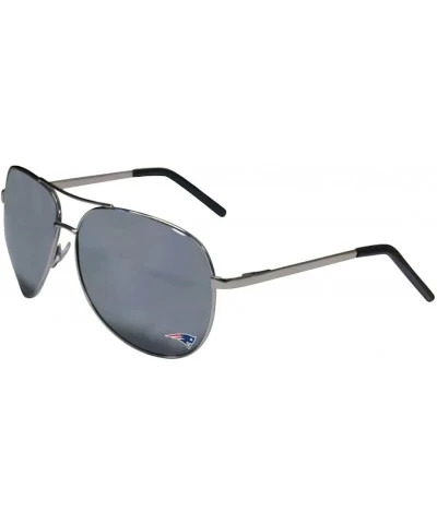 Aviator NFL Sports Fan Shop New England Patriots Aviator Sunglasses One Size Silver - CU110KVBYKL $25.71