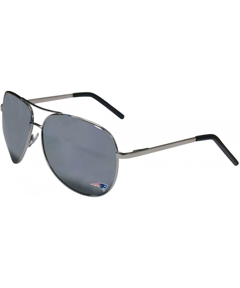 Aviator NFL Sports Fan Shop New England Patriots Aviator Sunglasses One Size Silver - CU110KVBYKL $12.35