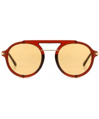 Round Fashion Round frame Lady Brand Designer punk style glasses Vintage men Anti-wind sunglasses UV400 - Orange - CT18SCL239...