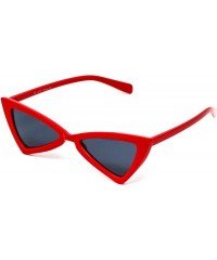 Sport Vintage Retro Cat Eye Triangle Womens Fashion Eyewear Sunglasses - Red - CQ11HWLARRH $12.21