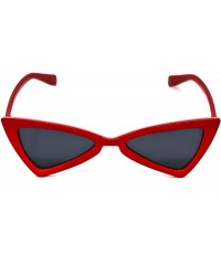 Sport Vintage Retro Cat Eye Triangle Womens Fashion Eyewear Sunglasses - Red - CQ11HWLARRH $12.21