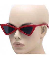 Sport Vintage Retro Cat Eye Triangle Womens Fashion Eyewear Sunglasses - Red - CQ11HWLARRH $12.21