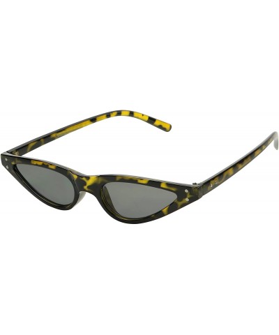 Oval Ultra Small Thin Retro Cat Eye Sunglasses Narrow Pointy Mod Slim Chic Stylish 90's Women's Fashion Shades - CC18ET8THMY ...