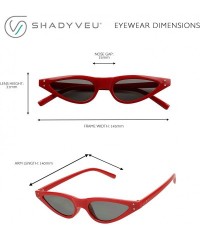 Oval Ultra Small Thin Retro Cat Eye Sunglasses Narrow Pointy Mod Slim Chic Stylish 90's Women's Fashion Shades - CC18ET8THMY ...