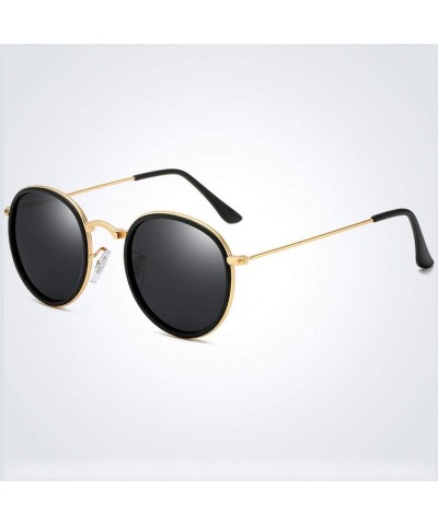 Round Classic Polarized Sunglasses Round Glasses Women Men Metal Driving Sun UV400 Shades Eyewear Oculos De Sol - 5 - CM197Y7...