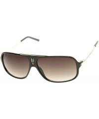 Sport Retro Sports Designer Inspired 80's Style Aviator Sunglasses w/Metal Detail - CN117RRPYST $11.86