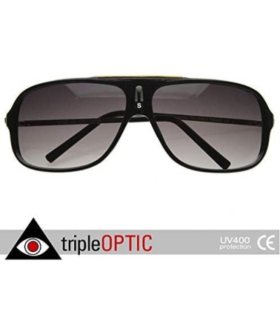 Sport Retro Sports Designer Inspired 80's Style Aviator Sunglasses w/Metal Detail - CN117RRPYST $11.86