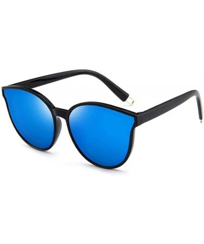 Aviator Luxury Vintage Round Sunglasses Women Brand Designer 2019 Cat Eye Leopard - Mercuryblue - CS18Y3ONDIX $18.59