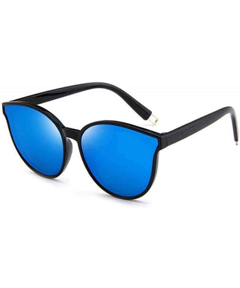 Aviator Luxury Vintage Round Sunglasses Women Brand Designer 2019 Cat Eye Leopard - Mercuryblue - CS18Y3ONDIX $12.15