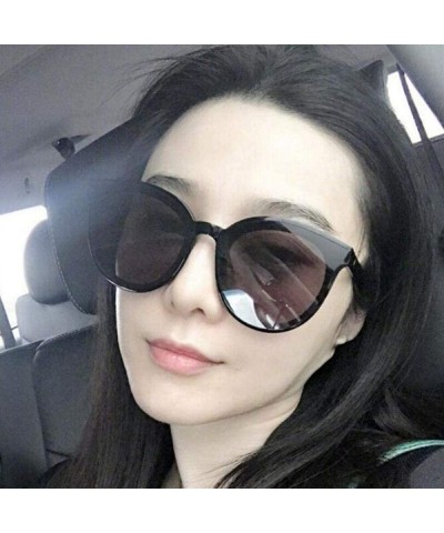 Aviator Luxury Vintage Round Sunglasses Women Brand Designer 2019 Cat Eye Leopard - Mercuryblue - CS18Y3ONDIX $12.15