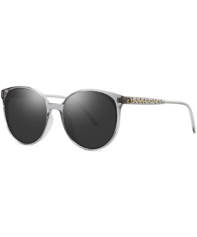Square Women Polarized Sunglasses Retro Round Eyewear Full Rimmed Protection Anti-UV for Outing - Gray - CR18QZ2ZEL7 $22.51