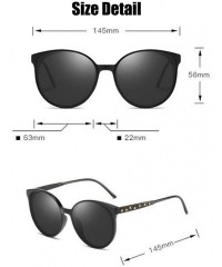 Square Women Polarized Sunglasses Retro Round Eyewear Full Rimmed Protection Anti-UV for Outing - Gray - CR18QZ2ZEL7 $13.63