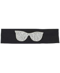 Wrap Plain Stretch Headb s Sunglasses Elastic Headb Rhinestones Hair B - Silver Black - CM18T74MKN2 $30.01