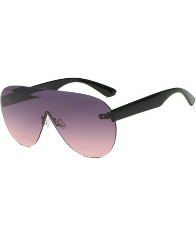 Rimless Women Rimless Aviator Fashion Sunglasses - Purple - CY18WQ6ZR8Y $37.67