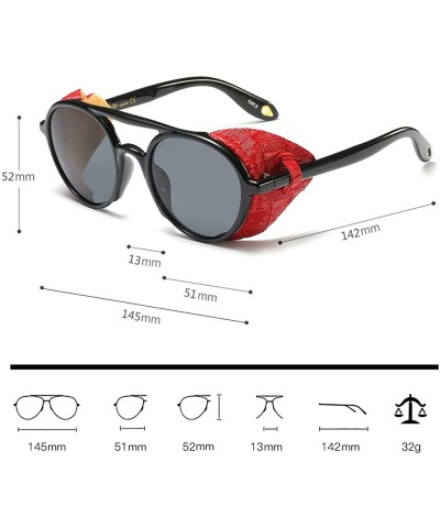 Goggle Side Shield Vintage Retro Steampunk Sunglasses Classic Round Circular Glasses - Cream - C9193QMY6U2 $16.28