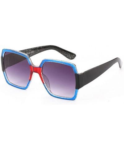 Rectangular Owersized Square Sunglasses-Women Gradient Shade Glasses-Polarized Eyewear - B - C3190EDSXI9 $56.99