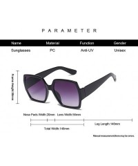 Rectangular Owersized Square Sunglasses-Women Gradient Shade Glasses-Polarized Eyewear - B - C3190EDSXI9 $36.20