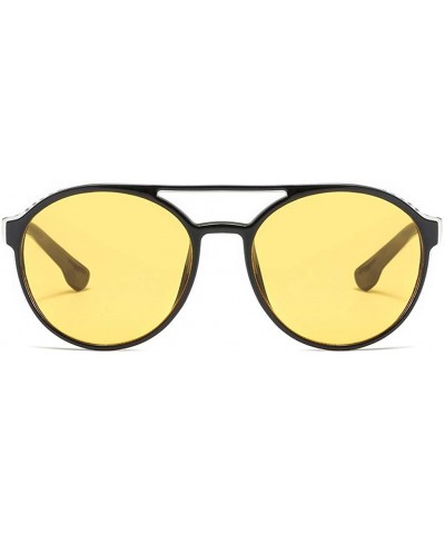 Shield Vintage Men Women Flat Top Fashion Side Shield Frame Sunglasses Shades UV Protection - Yellow - C918UDCDGCI $19.36