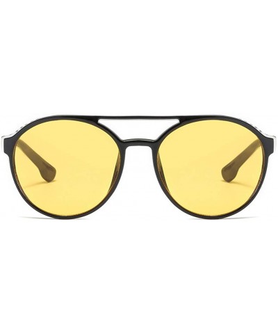 Shield Vintage Men Women Flat Top Fashion Side Shield Frame Sunglasses Shades UV Protection - Yellow - C918UDCDGCI $8.41