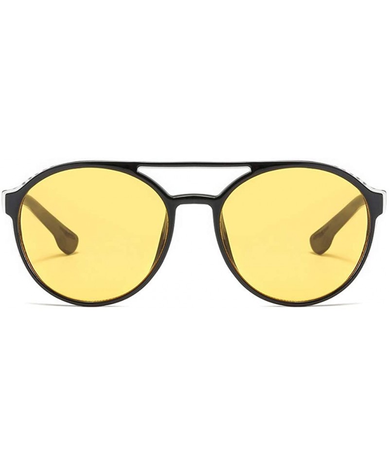 Shield Vintage Men Women Flat Top Fashion Side Shield Frame Sunglasses Shades UV Protection - Yellow - C918UDCDGCI $8.41